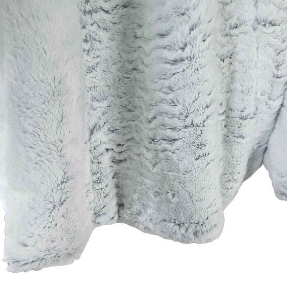JOLT faux fur open front waterfall cardigan silver gray med - Picture 8 of 10